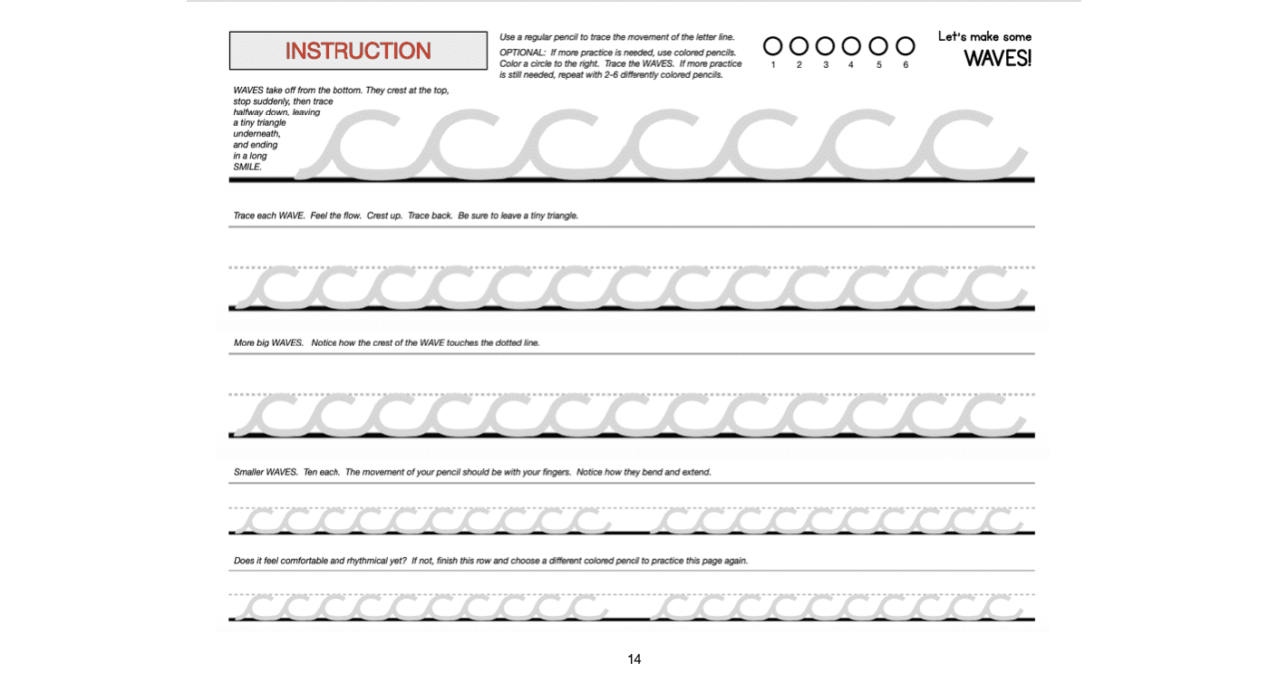The Cursive Kaleidoscope Workbook© by Real OT Solutions offers engaging e letter practice through wave patterns, examples, and clear instructions. Its perfect for any cursive workbook for kids, complete with practice lines to refine their flow.