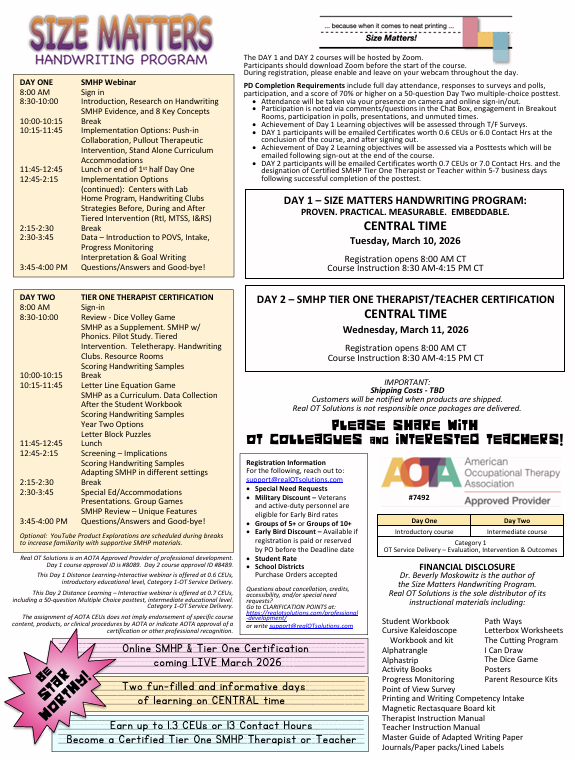 LIVE SMHP & Tier One Therapist Certification: Therapist Certification Webinars - March 2026