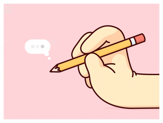 cartoon of a child holding a pencil