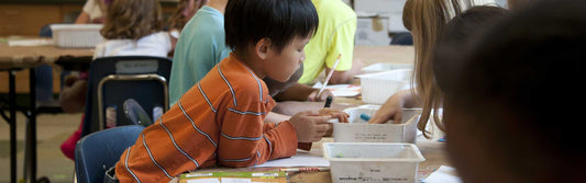 Kids drawing in school
