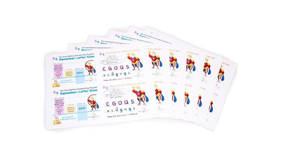 Fun Program Stickers Handwriting Practice Workbooks | Real OT Solutions® | Size Matters ...