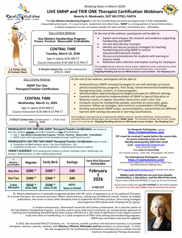 LIVE SMHP & Tier One Therapist Certification: Therapist Certification Webinars - March 2026