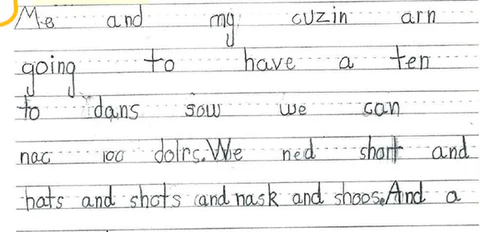 After handwriting sample