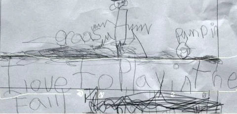 Before writing sample of first grader with autism